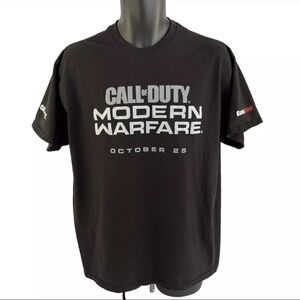 Call of Duty Modern Warfare T-Shirt Mens Size L Black Gamestop Promo Release